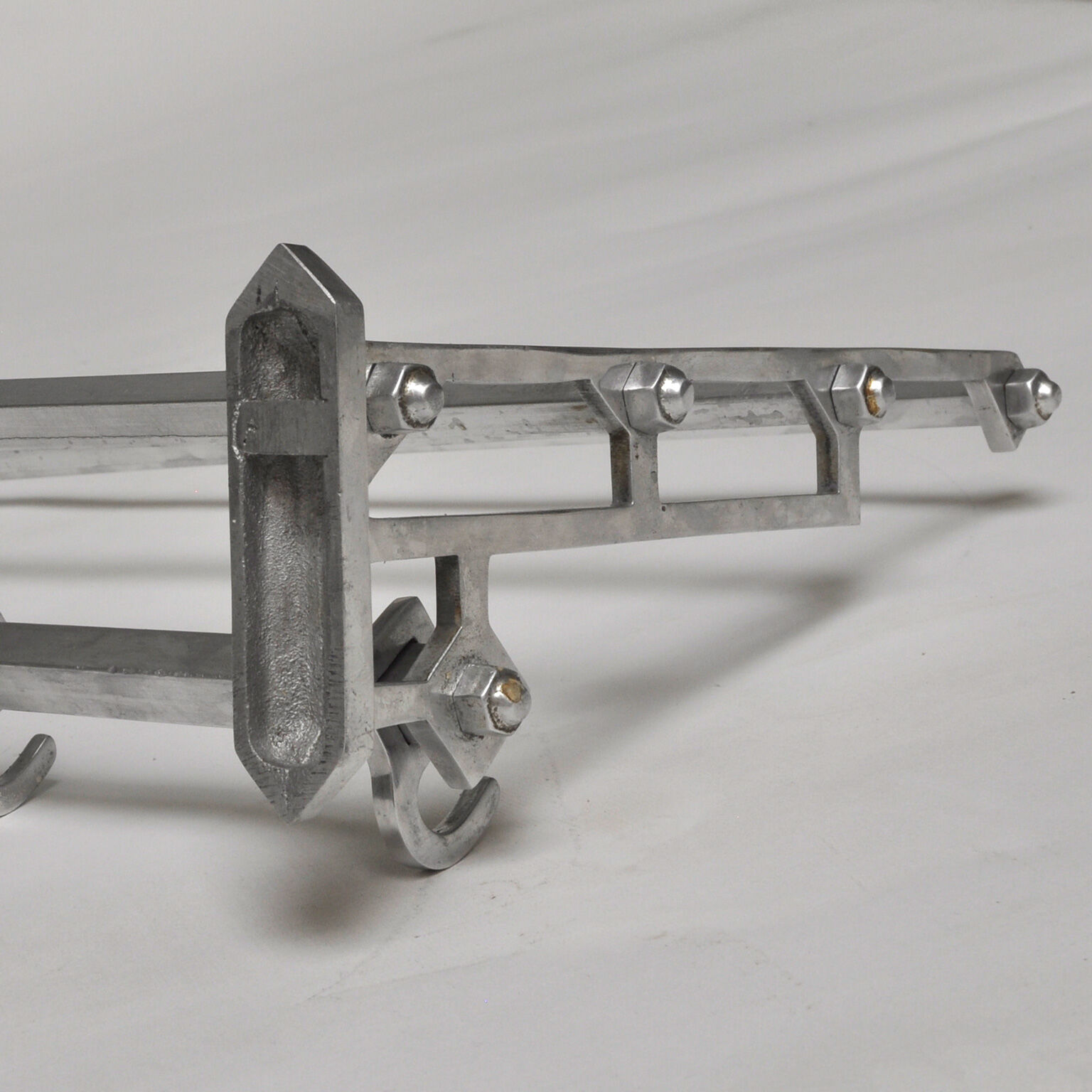 Aluminum coat rack in art deco style, 1970's