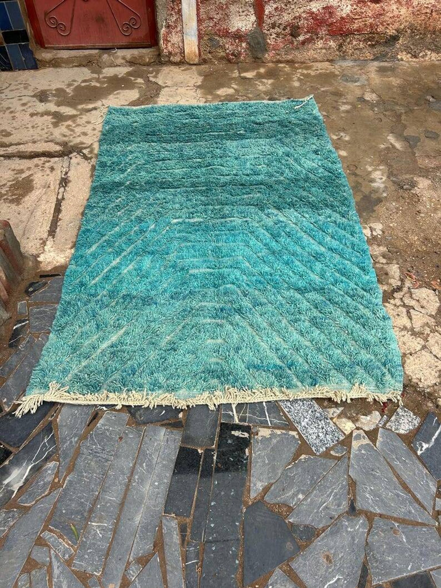 Custom-made traditional pure wool carpet blue 1.6/2.5 m