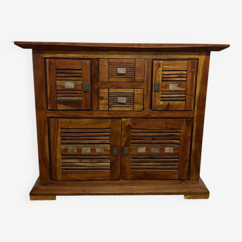 Solid acacia wood sideboard 4 doors, 2 drawers