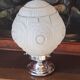 Modernist art deco suspension ceiling lamp in glass and chromed metal