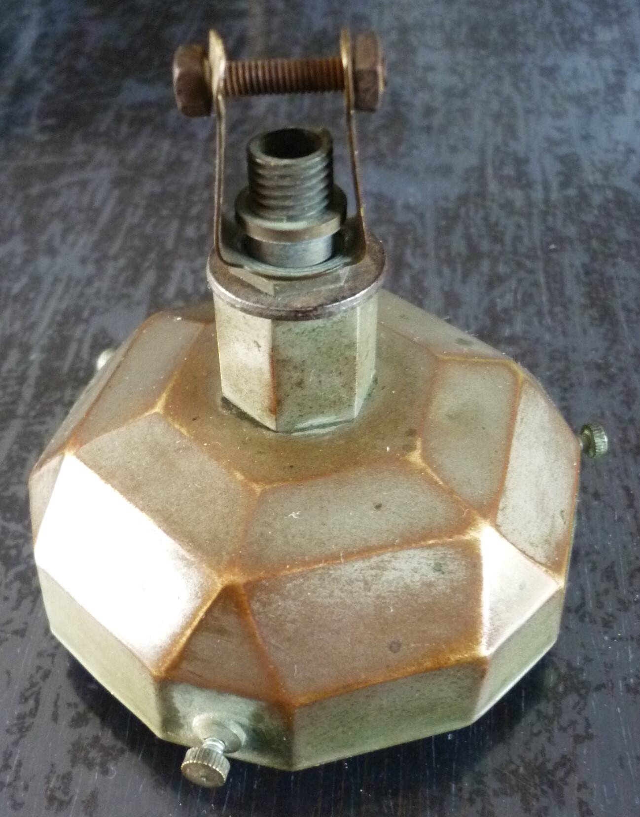 Art deco pendant lamp, frosted glass globe, skyscraper, building