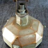 Art deco pendant lamp, frosted glass globe, skyscraper, building