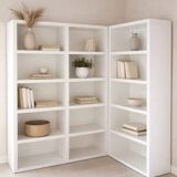 Gautier corner library – contemporary white lines