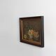 Vintage still life painting of a vase with flowers, France ca. 1940