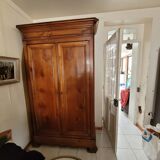 Wardrobe early twentieth in varnished cherry wood