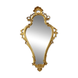 Classic Narrow Crested Mirror Gold Leaf Gilded Baroque Style 72cm