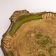 Vintage green wooden decorative plate, Italy, 1960s