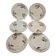 Set of 6 flat plates Boch La Louvière Belgium model 2460 with polychrome cherry decoration.