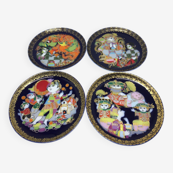 Set of 4 wall plates "Aladdin and the Wunderlamp" Rosenthal Björn Wiinblad