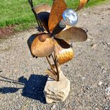 1960s Red Copper Lamp