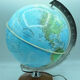 Globe earth world map bright wood wood chromed design vintage design