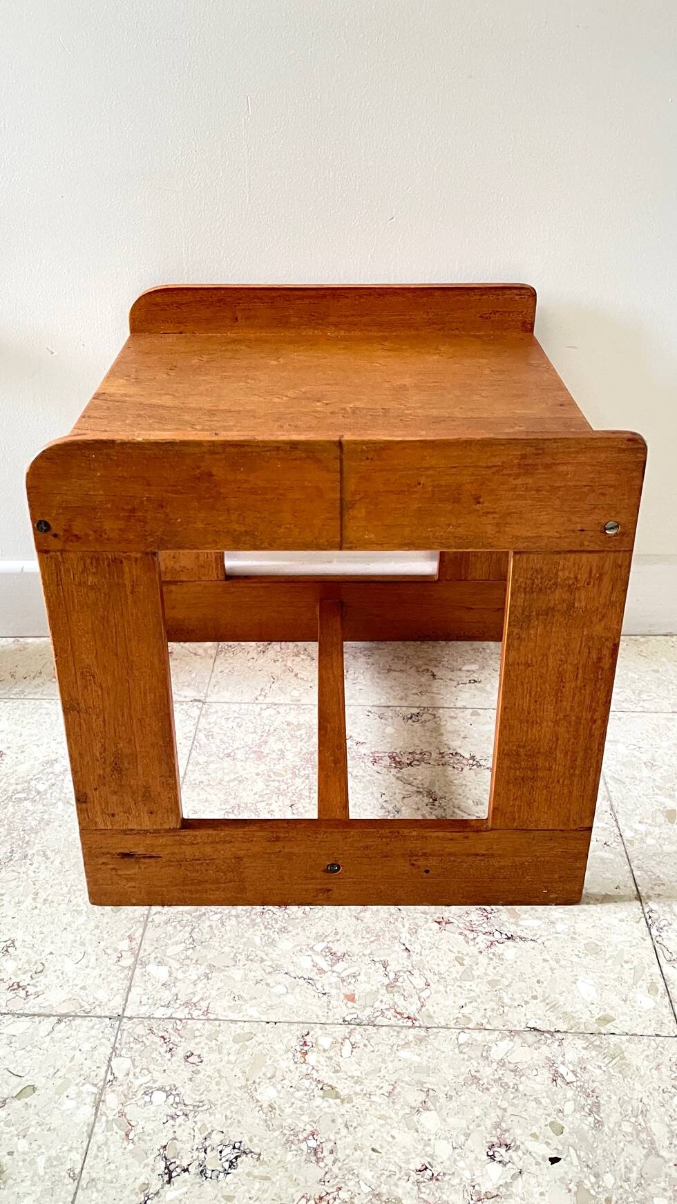 Geometric coffee table wood vintage honey