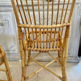 Set of four rattan chairs