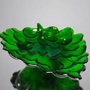 Green depression glass grape shaped vase