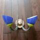 Colourful vintage two-arm wall light