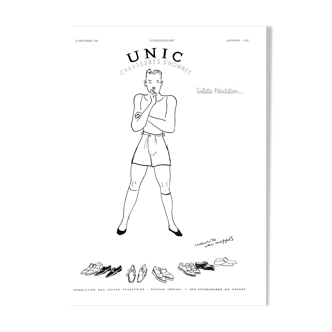 Affiche vintage années 30 Chaussures Unic