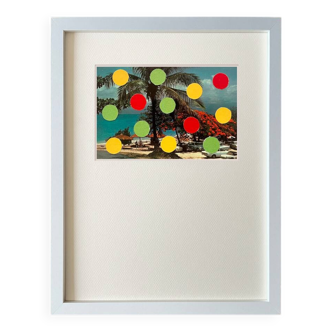 Sorbet Coco - Collage sur carte postale