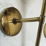 Pair of vintage brass and opaline wall lights