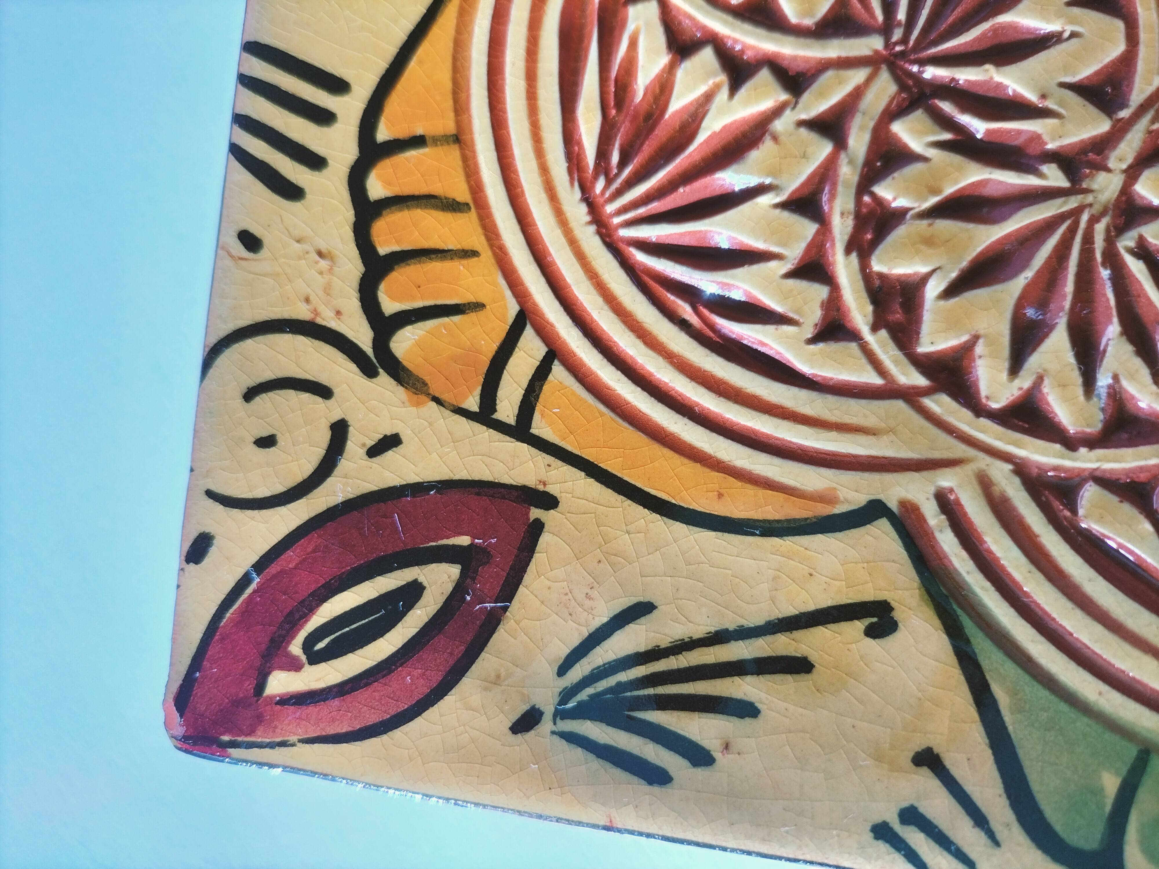 Safi earthenware trinket dish – hand-incised and glazed decoration