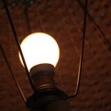 Grand lampadaire tripode rotin et bambou