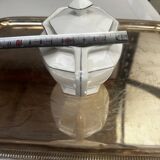 Art Deco sugar bowl circa 1930-40 Czechoslovakian porcelain - Silver trim