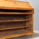 Antique cherry wood cabinet with drop-down front, 3 drawers, Italy, 20th century.