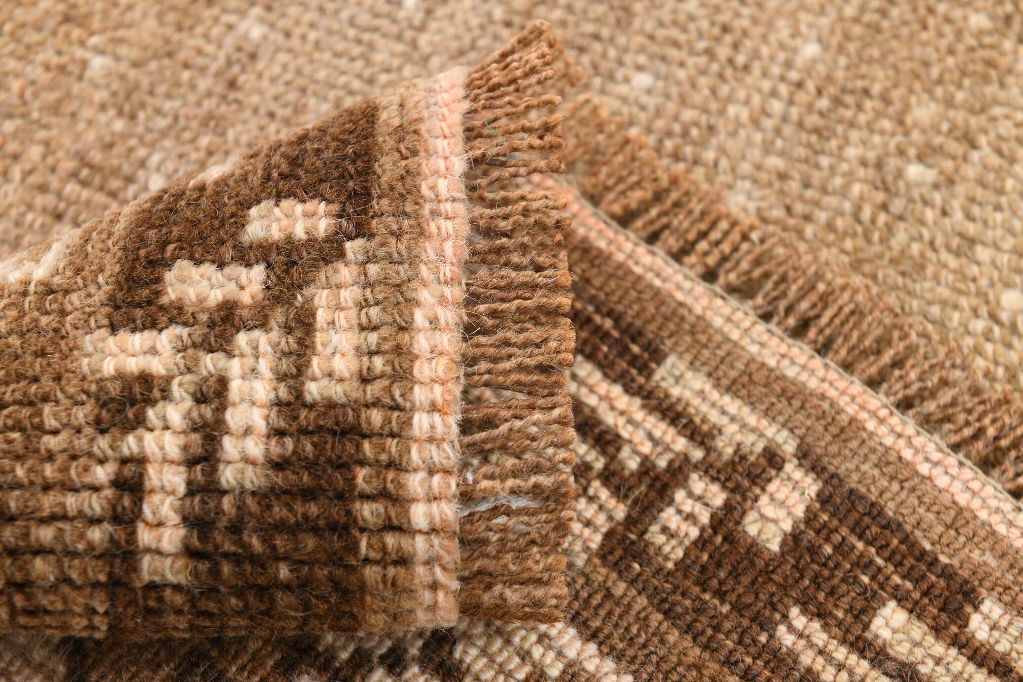 Brown & beige classic vintage rug