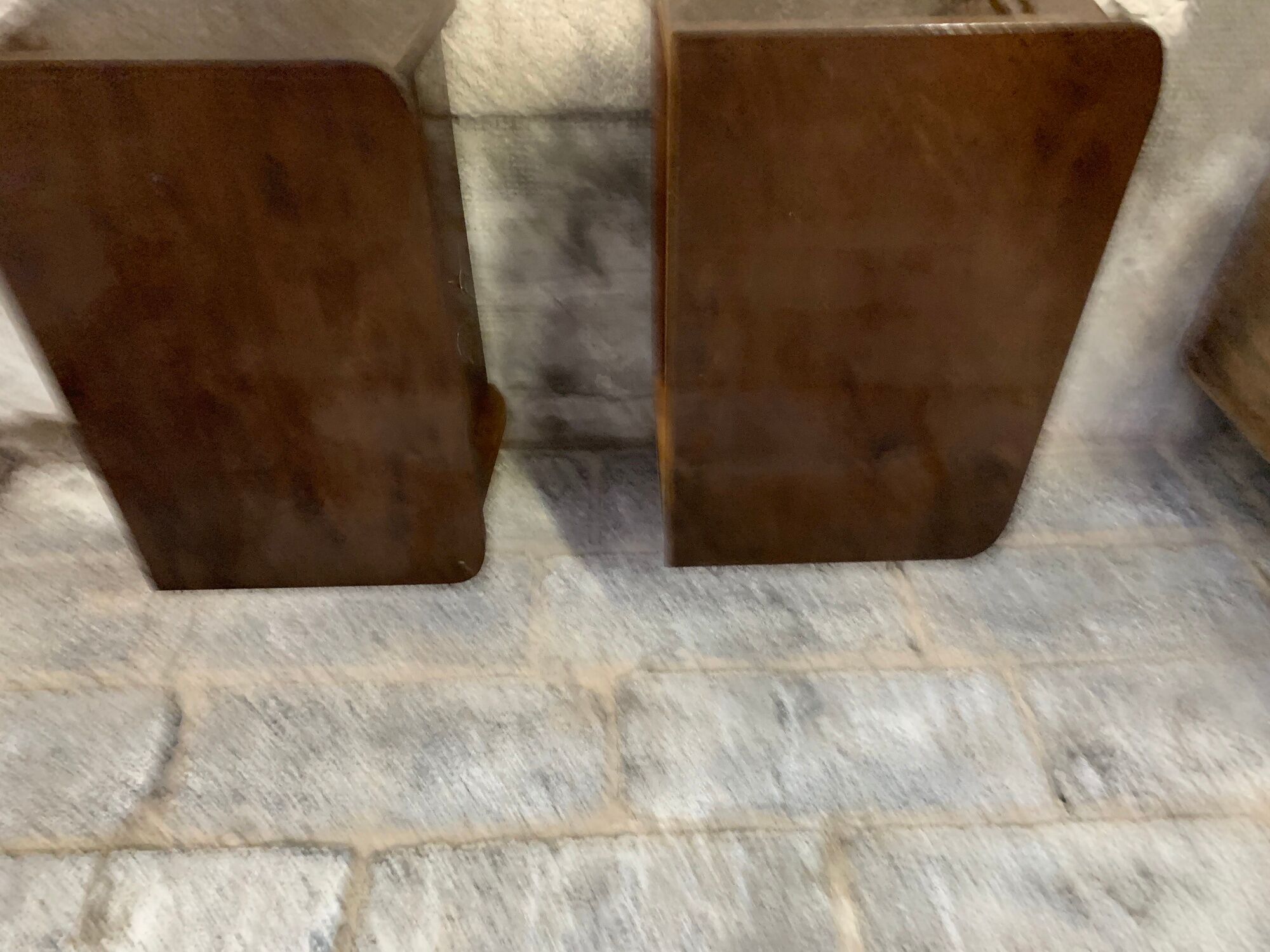 Pair of night tables feet compass bedside end of vintage sofa old 1950 1960 retro