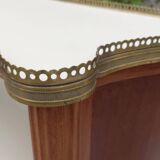 Wall shelf bookcase with brass frieze