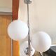 Suspension cluster 3 round opalines and stainless steel design 70s
