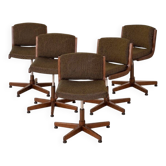 Set de 5 chaises de bureau design en bois massif