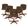 Set of 5 designer office chairs in solid wood