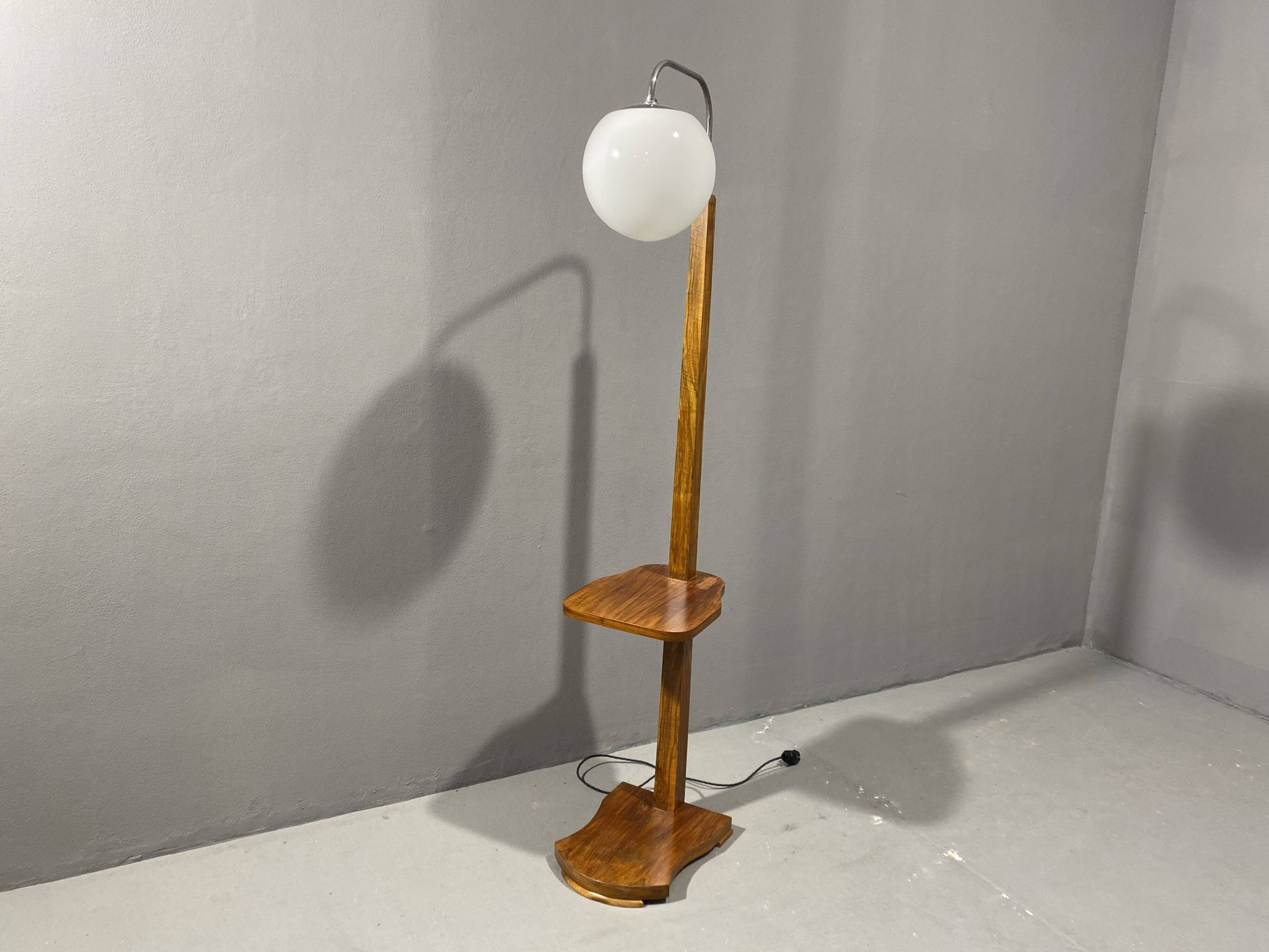 Lampe de sol art déco, années 1930, Tchécoslovaquie