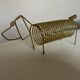 Range lettes de bureau chien teckel en métal doré 1970