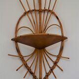 Rattan angle shelf vintage 70s