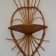Rattan angle shelf vintage 70s