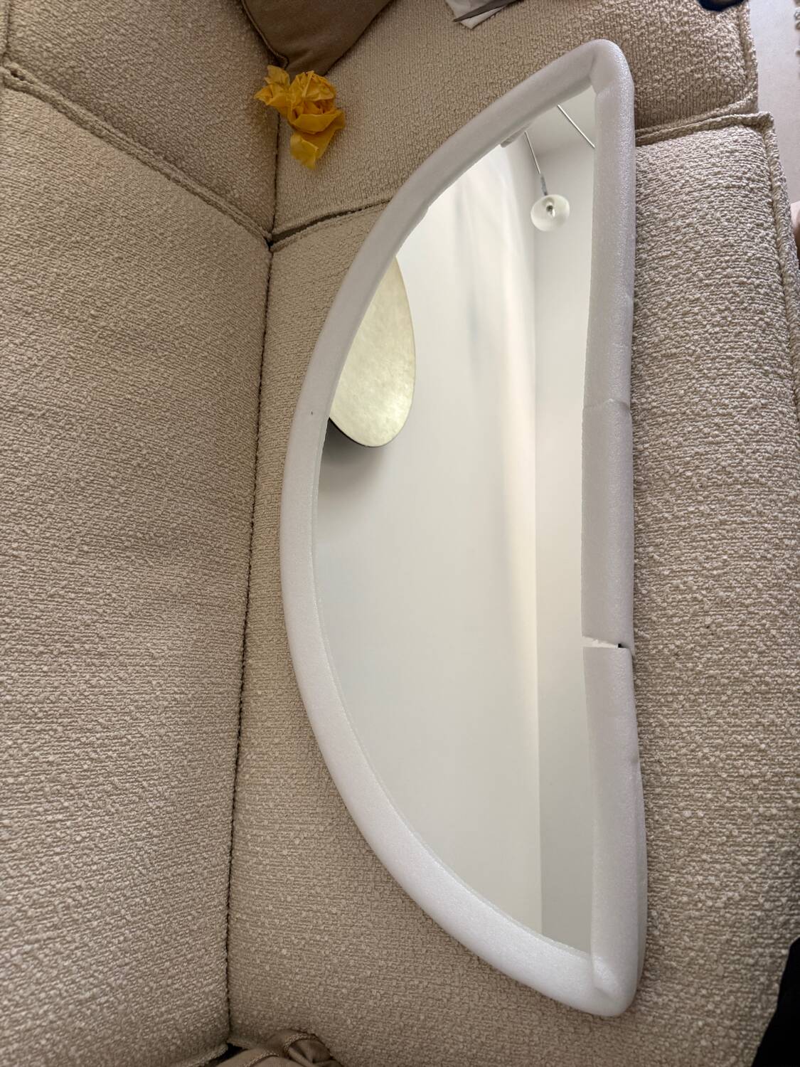 Miroir demi-lune / demi rond biseauté