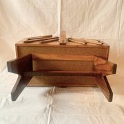 Worker - sewing box on vintage wooden legs - 3 floors