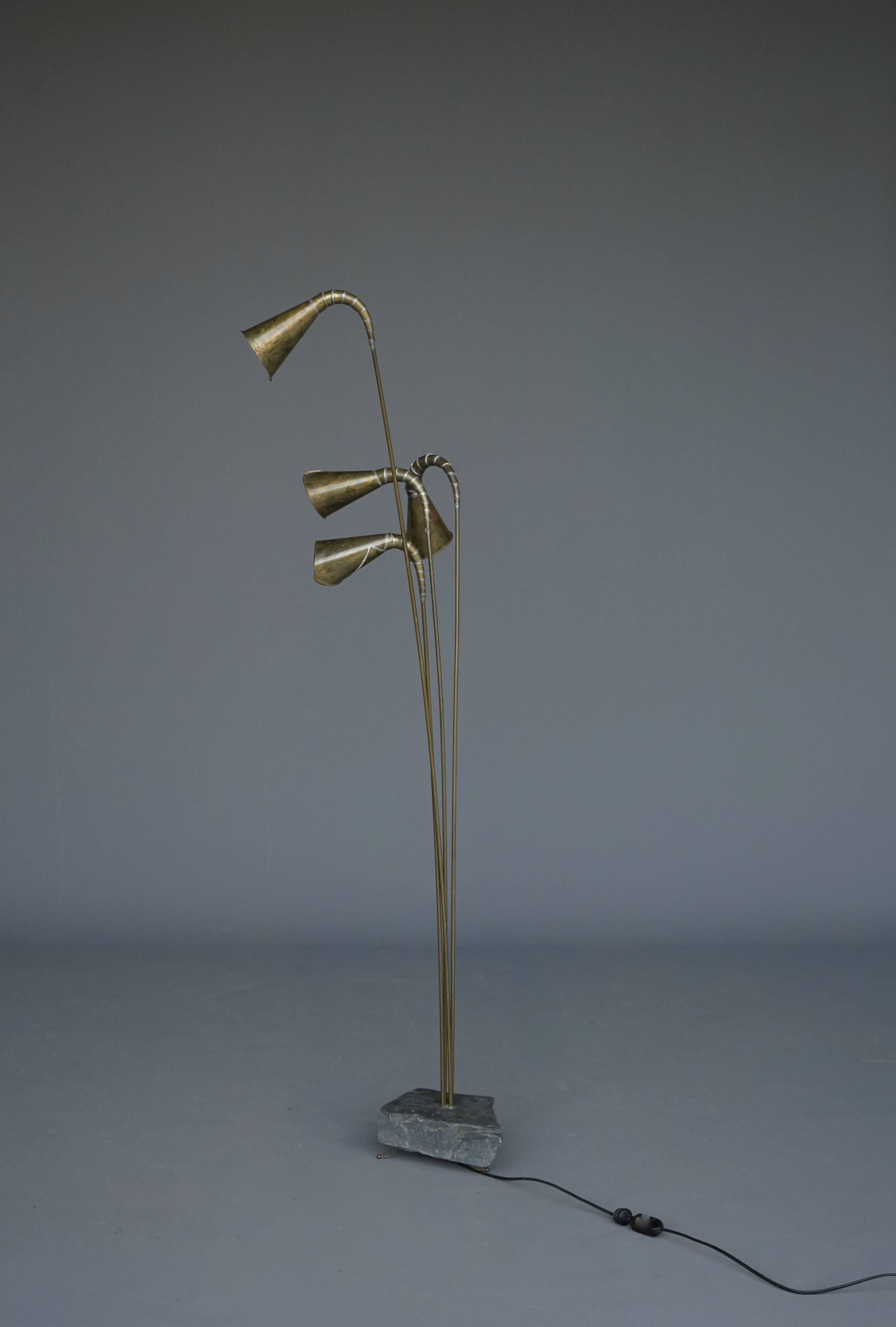 1990s artisanal Brutalist Postmodern Belgium floor Lamp