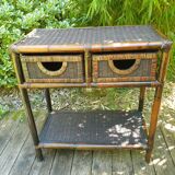 Bamboo and rattan console dressing table