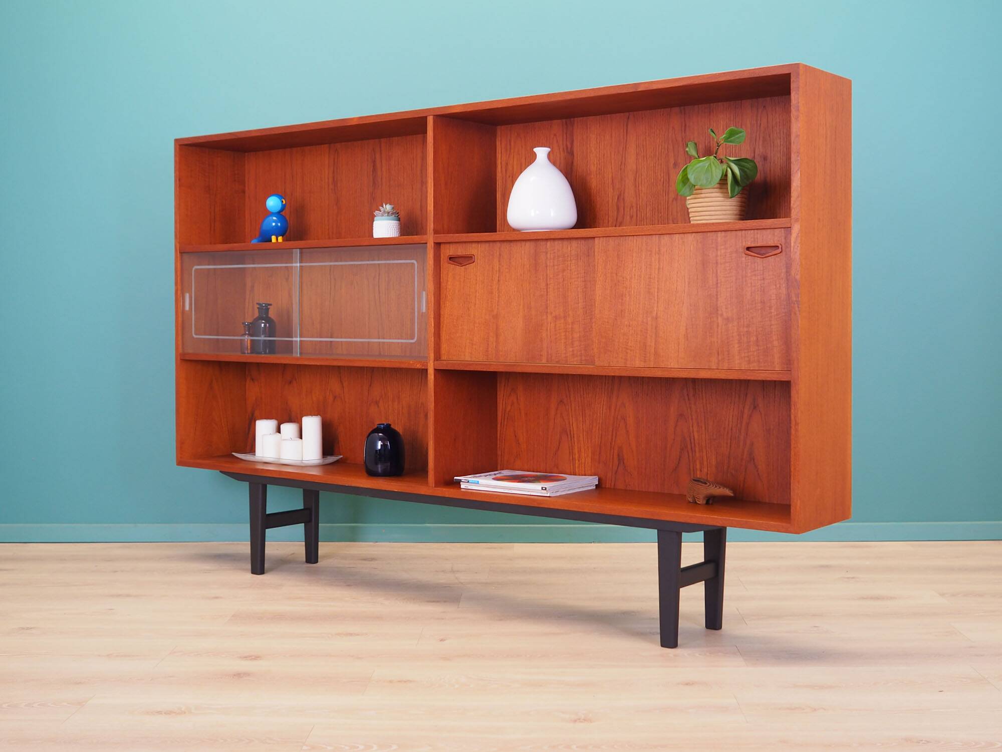 Teak bookcase, Danish design, 1970s, manufacturer: Clausen & Søn