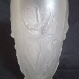 Joseph Inwald - Art Deco vase in pressed molded frosted glass, poppy motifs