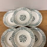 6 hollow plates Digoin Sarreguemines Model "Versailles"