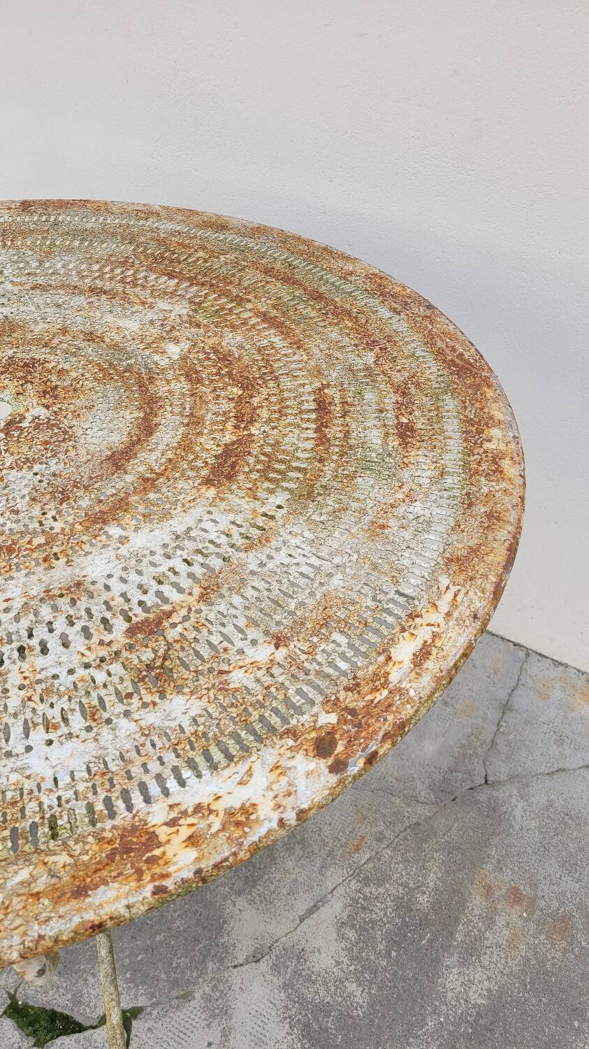 Round Wrought Iron Garden Table 1900s