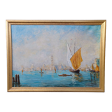 Oil on canvas of Venice, by Ernest Viallate