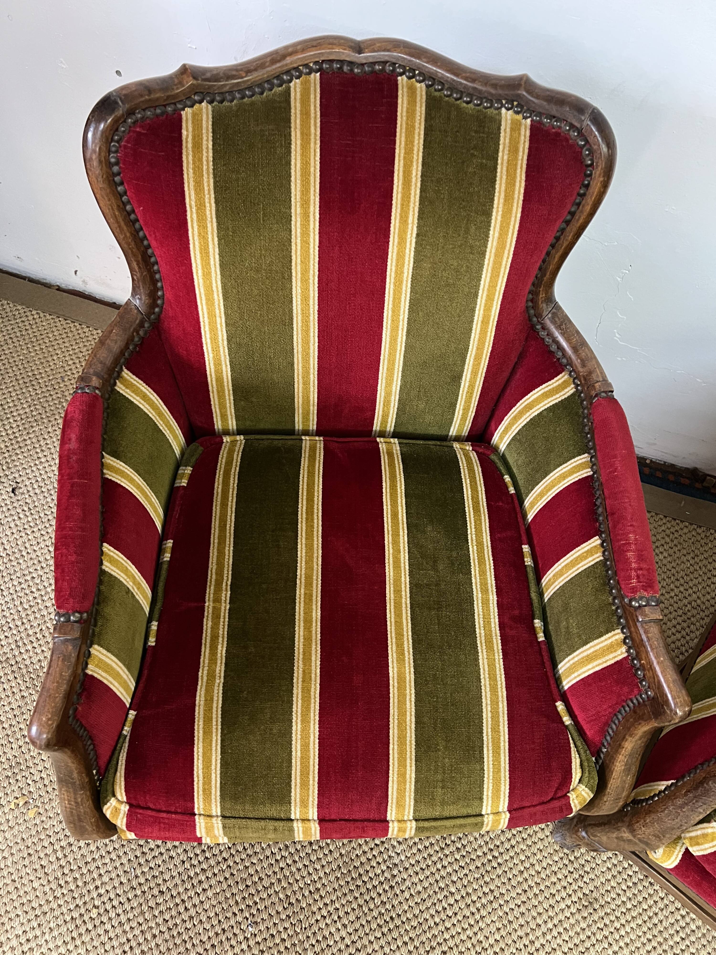 Pair of vintage convertible armchairs