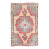 5x7 Vintage Red & Beige Vintage Oushak Small Size Area Rug, 134x218 Cm