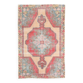 5x7 Vintage Red & Beige Vintage Oushak Small Size Area Rug, 134x218 Cm