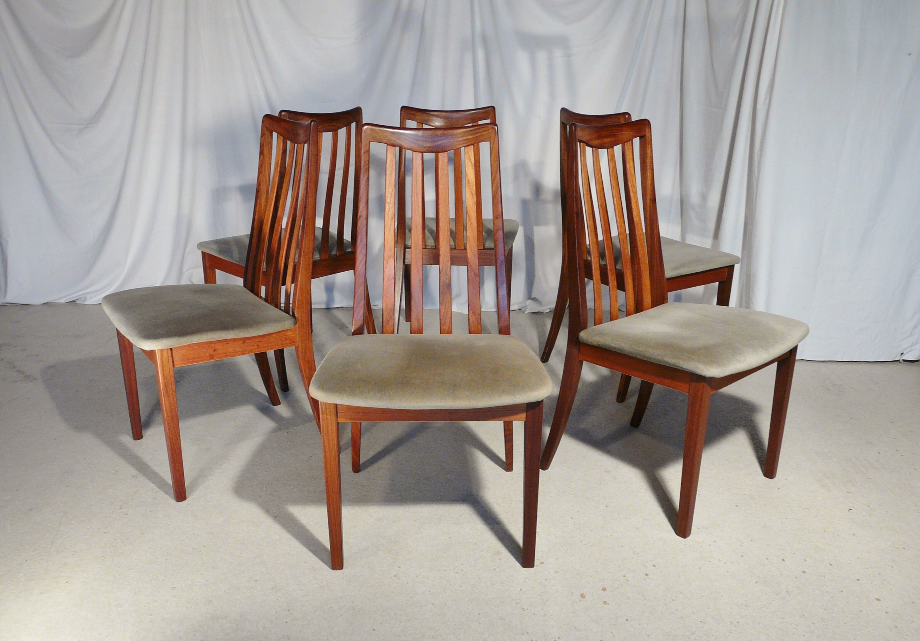 Six scandinavian g Plan teak chairs
