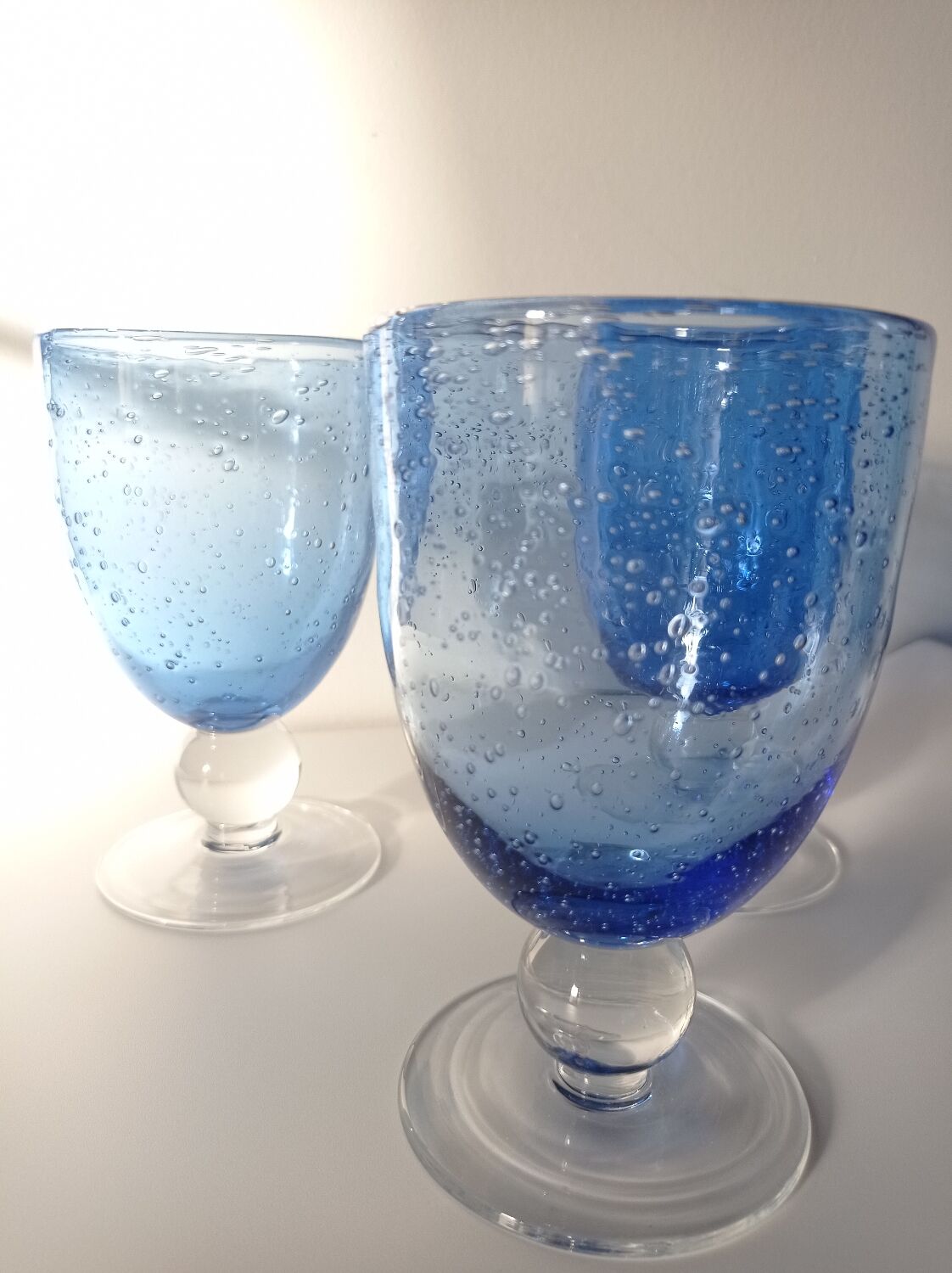 Lot De 3 Verres Ocean Excelsa - Verres à Eau Transparents Décor Bleu Mer 25cl